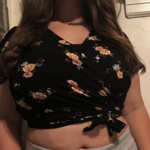floral wrap shirt